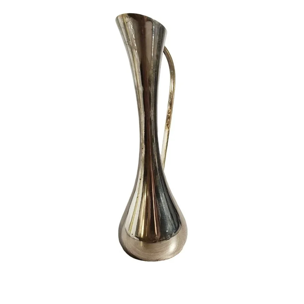 Vintage Mid Century Silver Plated Bud Vase 7 3/4 Tall -Made in India